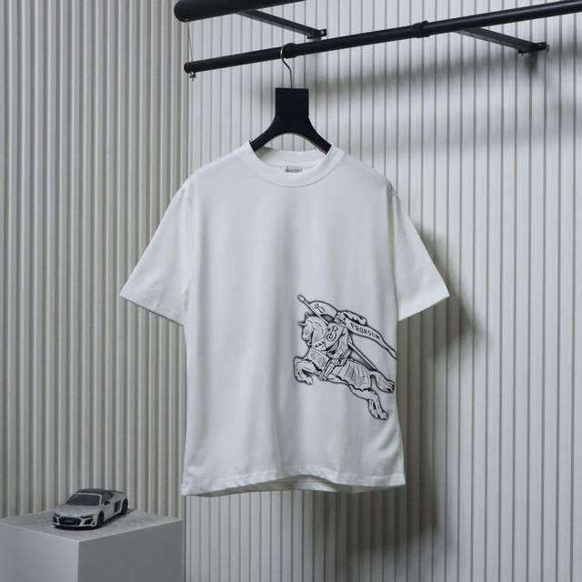 Burberry Bbr Sketch Horse Short Sleeve T-shirt fabric is made of customized 240G