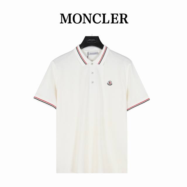 Moncler classic short-sleeved Polo shirt with small label collar and webbing The