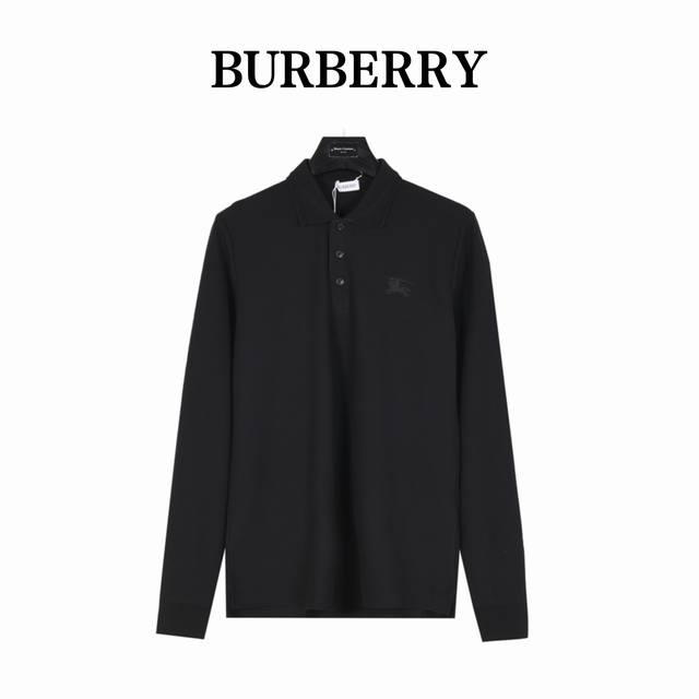 Burberry embroidered warhorse lapel long-sleeved Polo shirt is made of customize