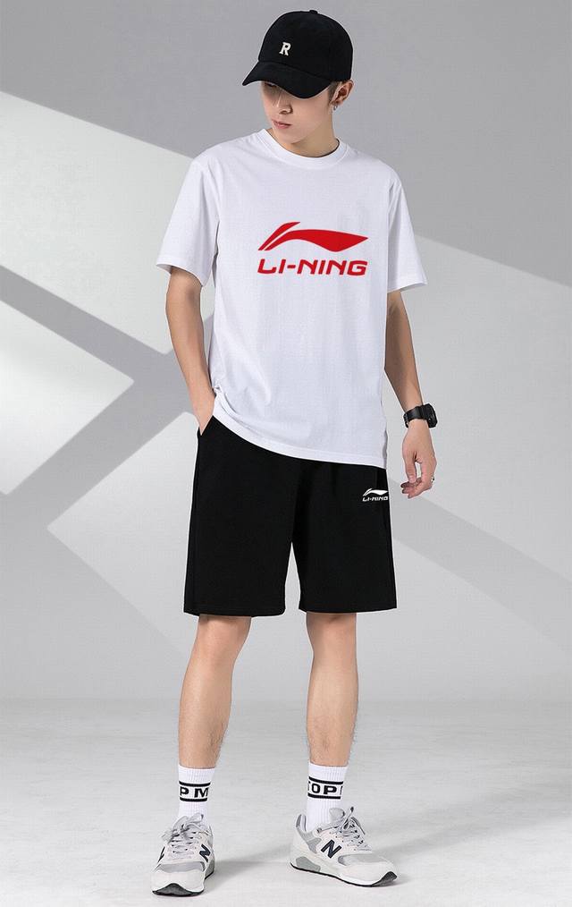 China Li Ning's new short-sleeved shorts sports suit! Versatile and suitable for