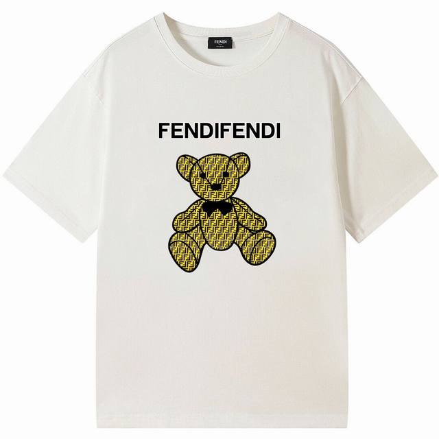 Fendi's new bear short-sleeved T-shirt, elegant design looks full of temperament