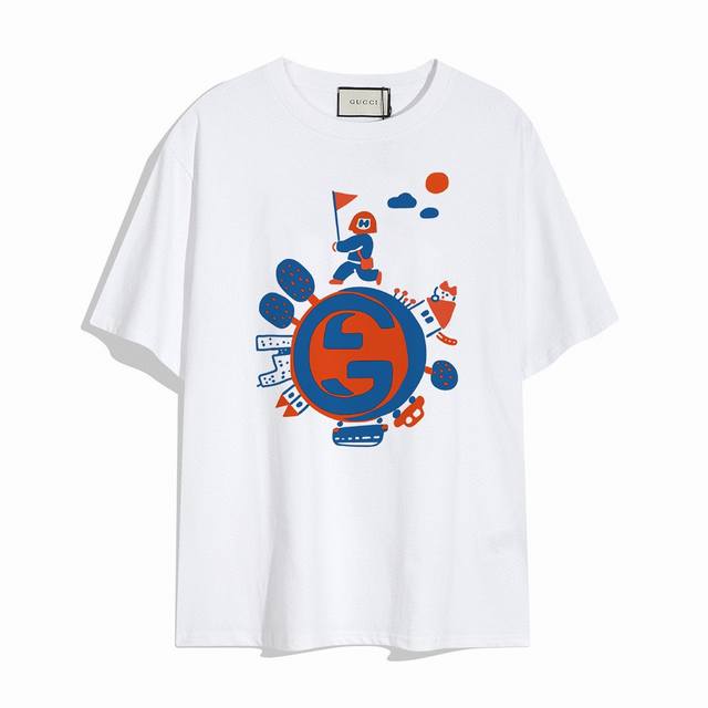 Gucci Around the World short-sleeved T-shirt, simple design looks very generous!
