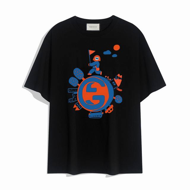 Gucci Around the World short-sleeved T-shirt, simple design looks very generous!