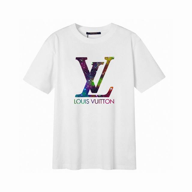 Lv new starry sky letter short-sleeved T-shirt, simple design looks very generou