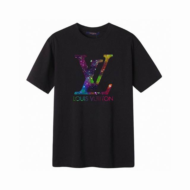 Lv new starry sky letter short-sleeved T-shirt, simple design looks very generou