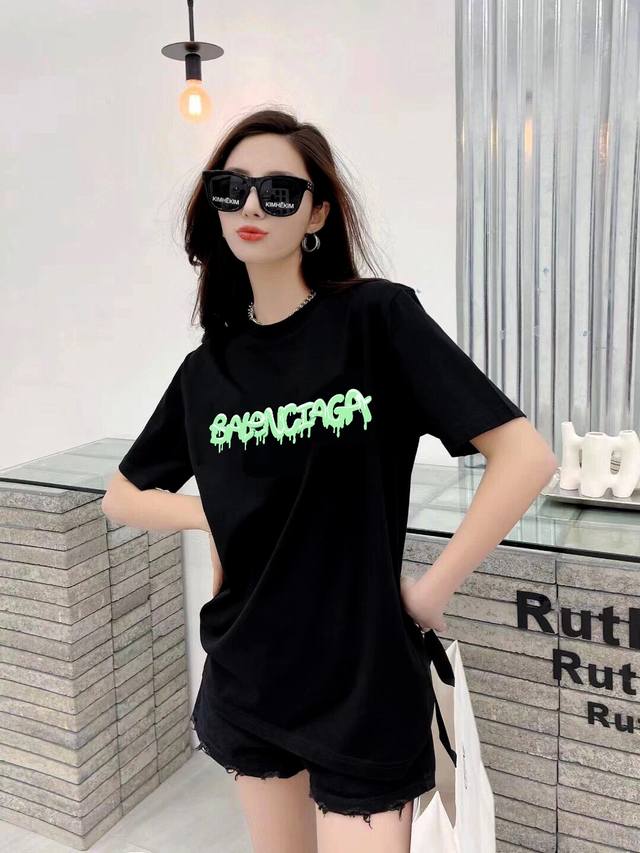 Balenciaga Paris family letter print short sleeve top picture