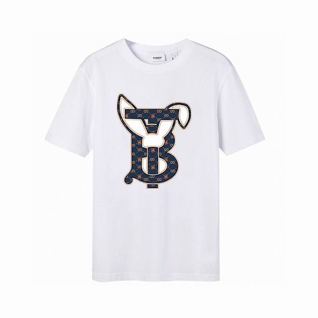 Burberry bunny letter print short sleeves. High version, trendy high street coup