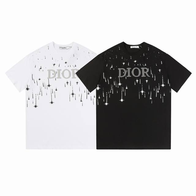 New arrival High version Dior shooting star print short-sleeved T-shirt The logo