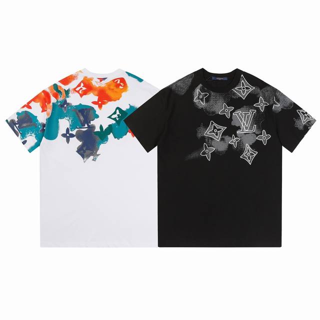 New arrival High version Louis Vuitton pure cotton donkey graffiti short-sleeved