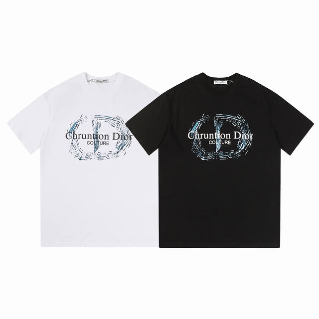 New local Highest version Dior Dior Cdlogo printed short-sleeved T-shirt logo ex