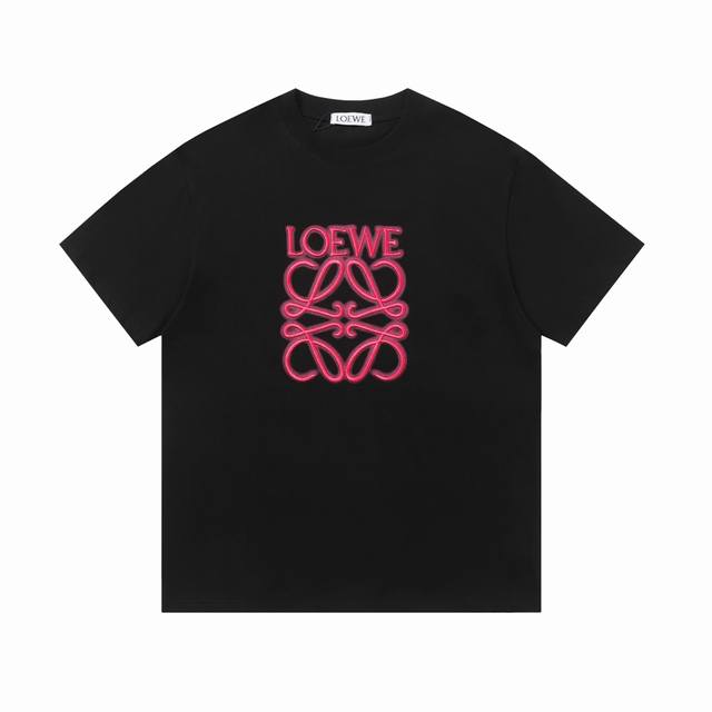 New arrival High version Loewe fluorescent pattern round neck short-sleeved T-sh