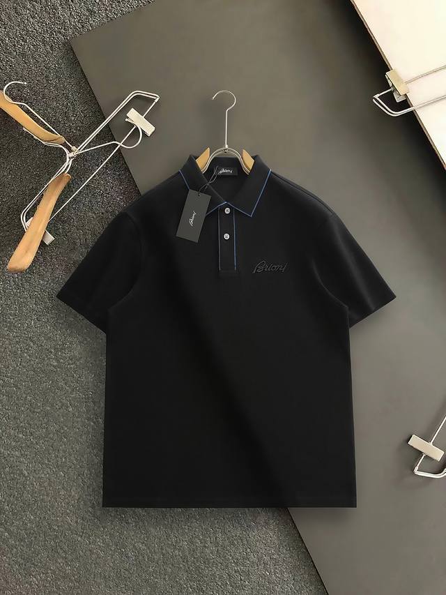 Foreign trade order goods Hermes-Men's round neck mercerized cotton plus spandex
