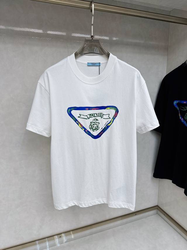 Louisvuitton 2025Ss Spring and Summer New Fun Print T-shirt. Loose fit, comforta