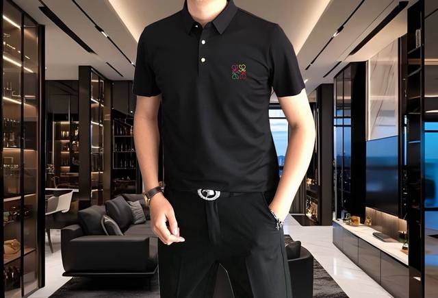 Burberry's latest spring and summer men's short-sleeved lapel Polo shirt on the