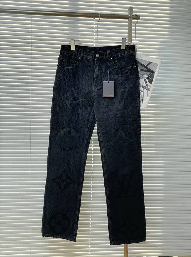 Gucc* Gucc's 2025 spring and summer new classic men's denim fashion washed jeans