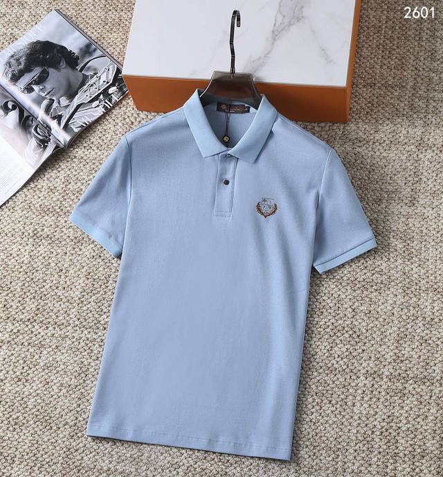Lv*Louis Vuitton 2025Fw Spring and Summer New Round Neck T-shirt for Outerwear,