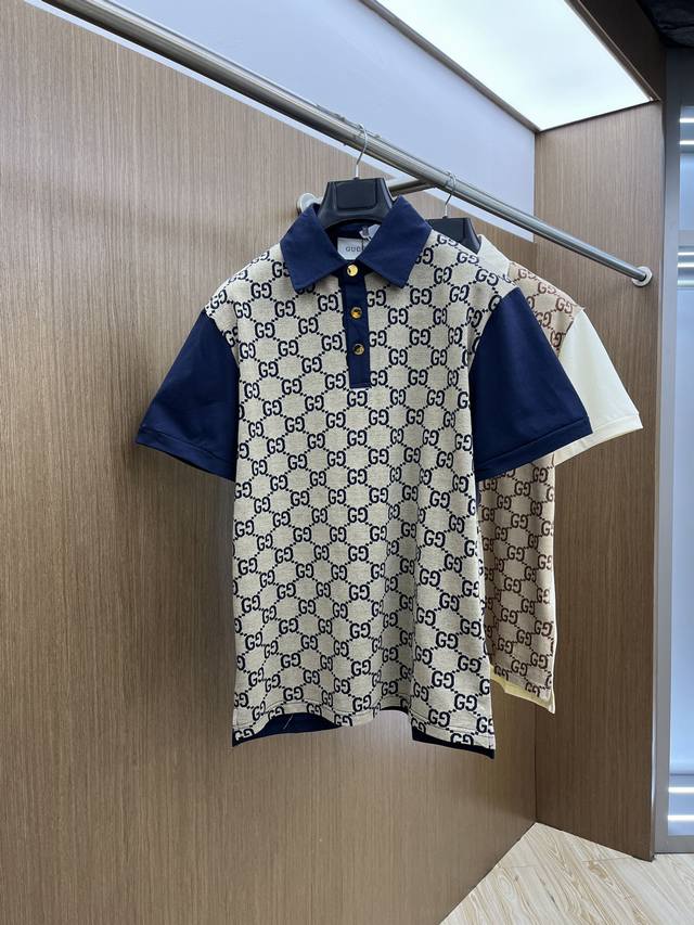 Louis Lv 25Ss early spring new short-sleeved letter logo embroidery lapel Polo s