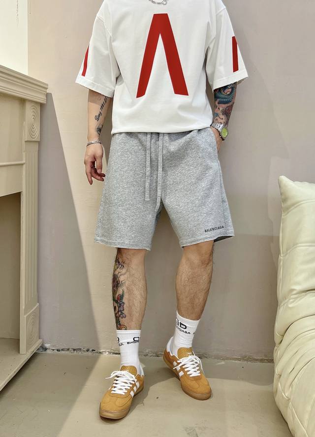 Balenci*Ga 25Ss Early Spring New Bb Pattern Letter Logo Printed Short Sleeves Li