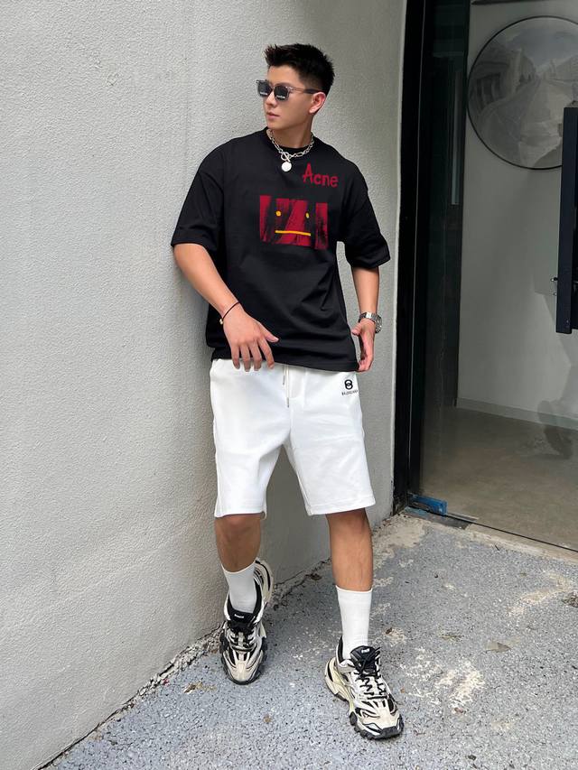 Lv 25Ss early spring new three-dimensional thick plate Lv letter short sleeves L