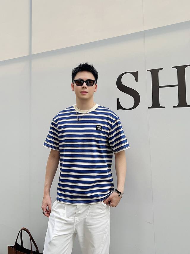 Lv Louis 25Ss Spring and Summer New Embroidery Lv Knitted Short Sleeve Light Lux