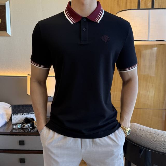 Gucci colorblocked collar striped letter logo print lapel Polo shirt Upgraded, i