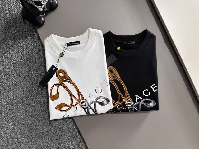 Gucc*Gucci Ss25 new summer short sleeves, top pattern logo, handsome and fashion