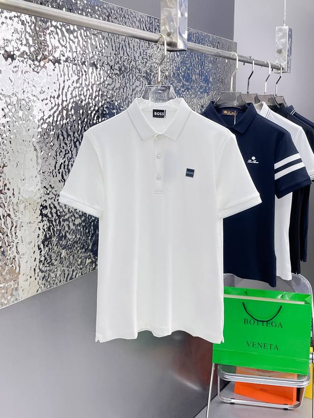 Pra* Prada 2025Ss New Summer Logo Triangle Lapel Polo Shirt Short Sleeve M Class