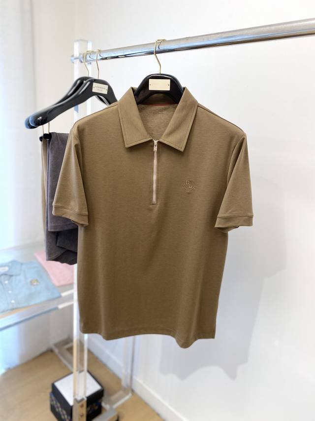 Zegna-2540Ss Summer new counter fashion hot lapel T-shirt, casual and fashionabl