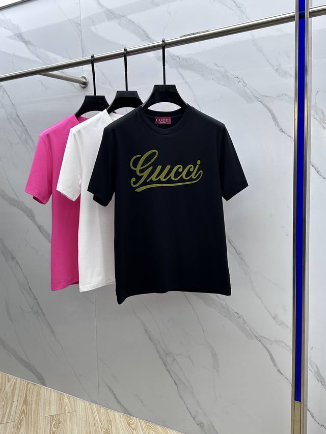 Gu25S Spring and Summer new casual round neck short sleeves, pure cotton, size X
