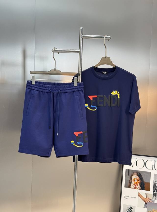 Fendi* Fendi's new spring and summer men's logo short-sleeved Polo shirt continu