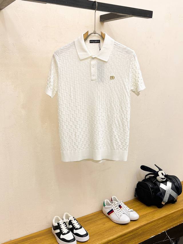 New# Tb 25Ss New men's knitted short-sleeved shirt for spring and summer! Made o