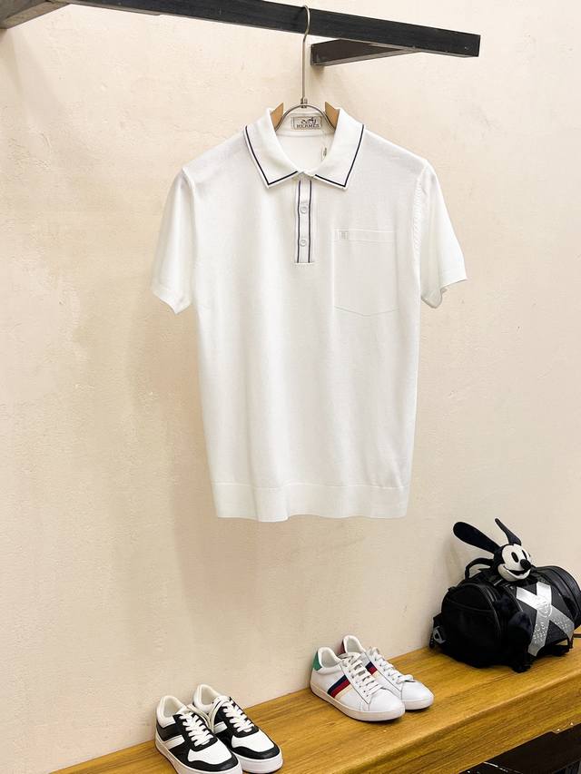 New# Polo 25Ss Spring and Summer new men's knitted short-sleeved shirt! Made of