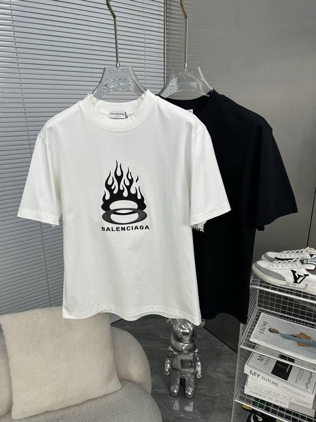 Prada 2025 Spring and Summer new unisex couple casual loose cotton round neck sh