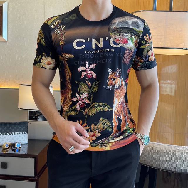 Palm Angel 2025Ss new three-flower logo printed short-sleeved T-shirt, custom co