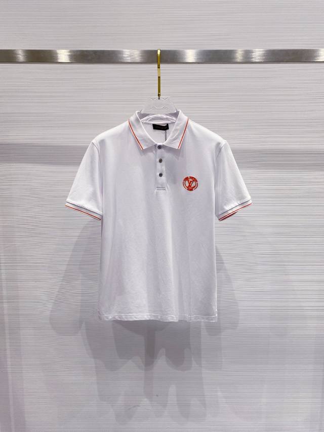 Lv 2025Ss Spring and Summer latest round neck fashion short-sleeved T-shirt, off