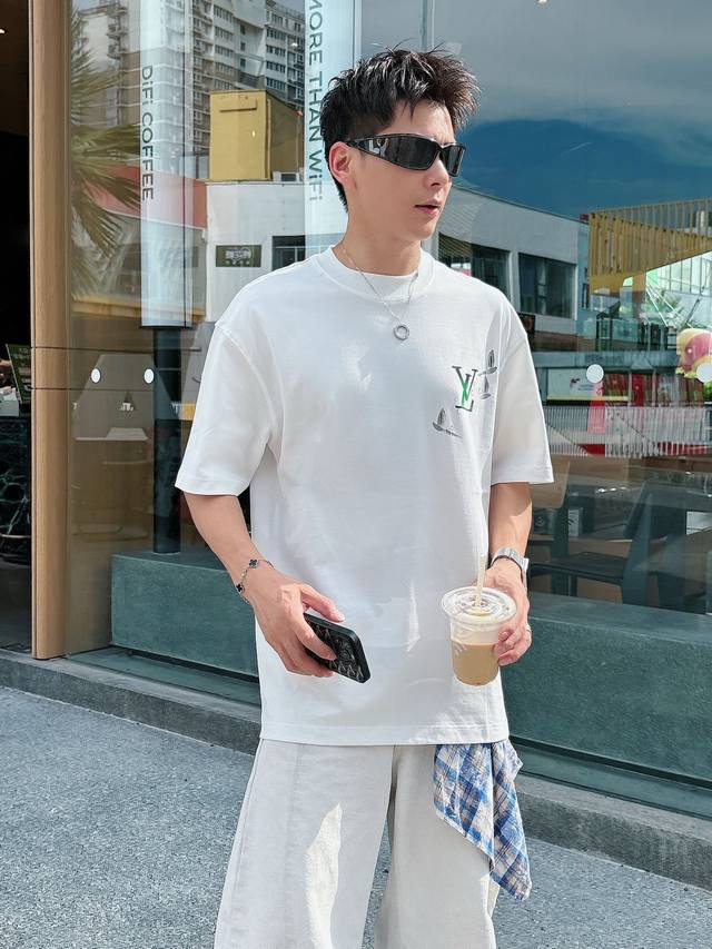 Crostar short-sleeved series Season: 2025 Spring and Summer Color: White Gray Si