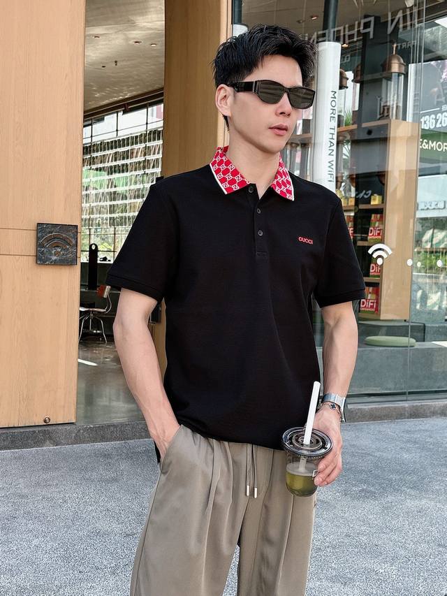 Gu25Ss new spring and summer double yarn pure cotton material round neck short T