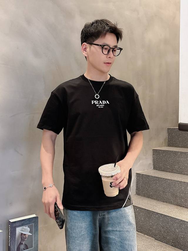 Set Prada 2025 new shorts and short-sleeved suits are made of exclusive imported