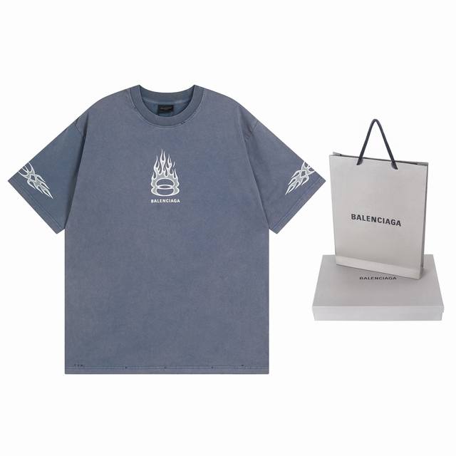 Blcg Balenciaga Return to Paris Round Neck Short Sleeve Retro plain knit fabric,
