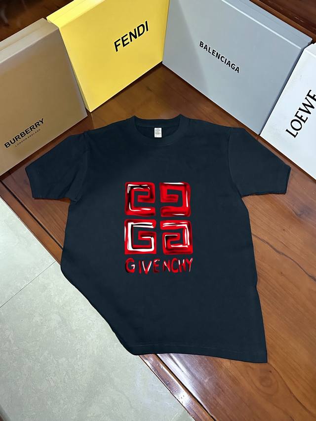 New short-sleeved 6660 Balenciaga Tape Type American text sticker tape embossed