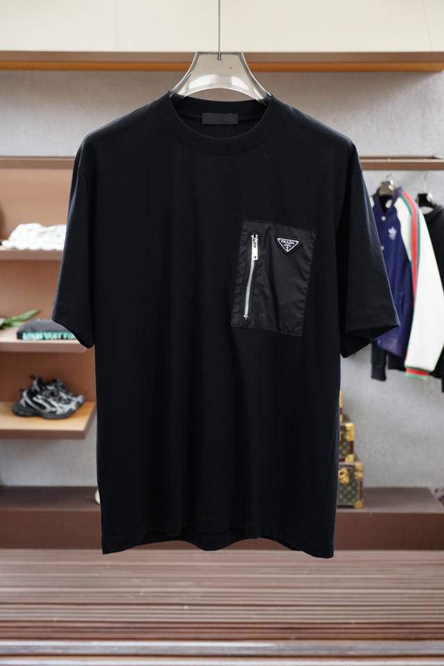 Style No. 20253366 Loew* new logo embroidery colorblock round neck short sleeve