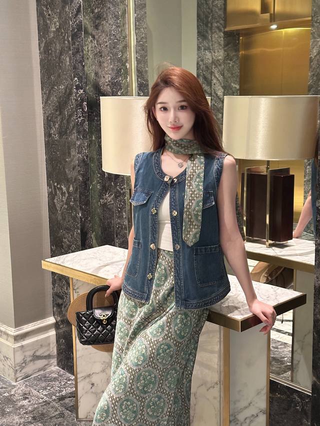 Dio*2025 New arrival jacquard vest dress Customized Yb imported jacquard materia