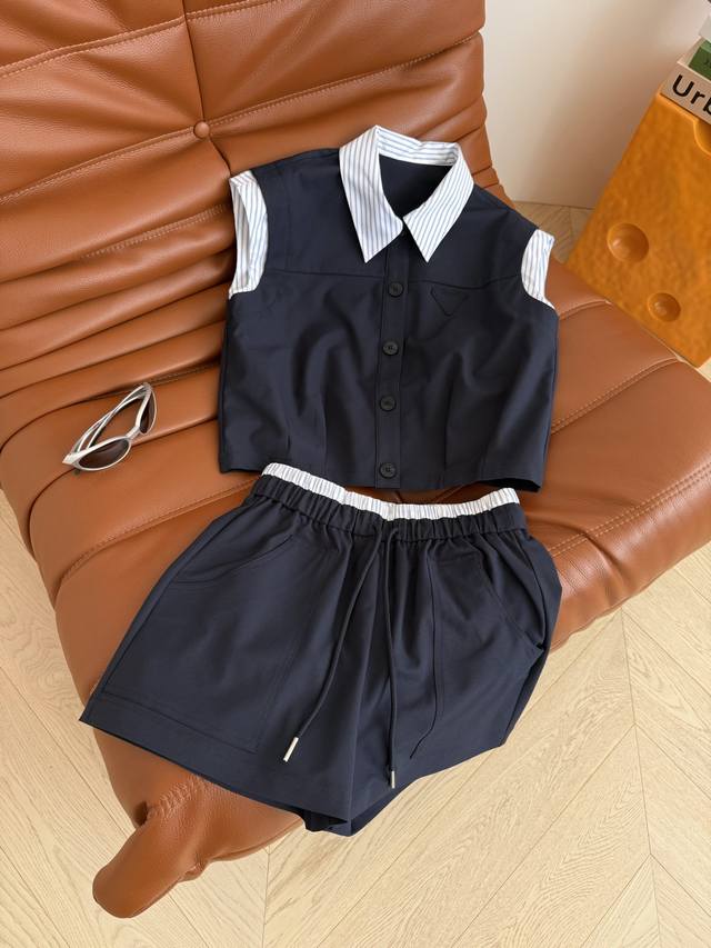 Loewe leather logo striped short-sleeved dress is fashionable, low-key, elegant