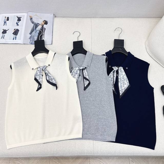 Ch's new summer round neck knitted lace short sleeves Color: white black Size: 3