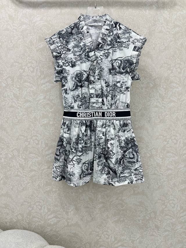 Louis Vuitto*2025 new arrivals printed shirt and shorts set custom Yb imported t