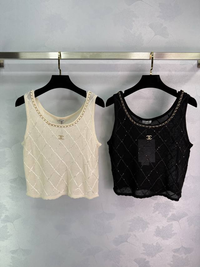 Chane*25 Spring and Summer new style heavy beaded diamond short-sleeved T-shirt
