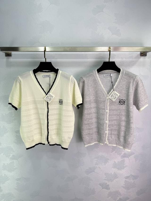 Miumi*25 Spring and Summer new contrast jacquard knitted short sleeves! Custom w