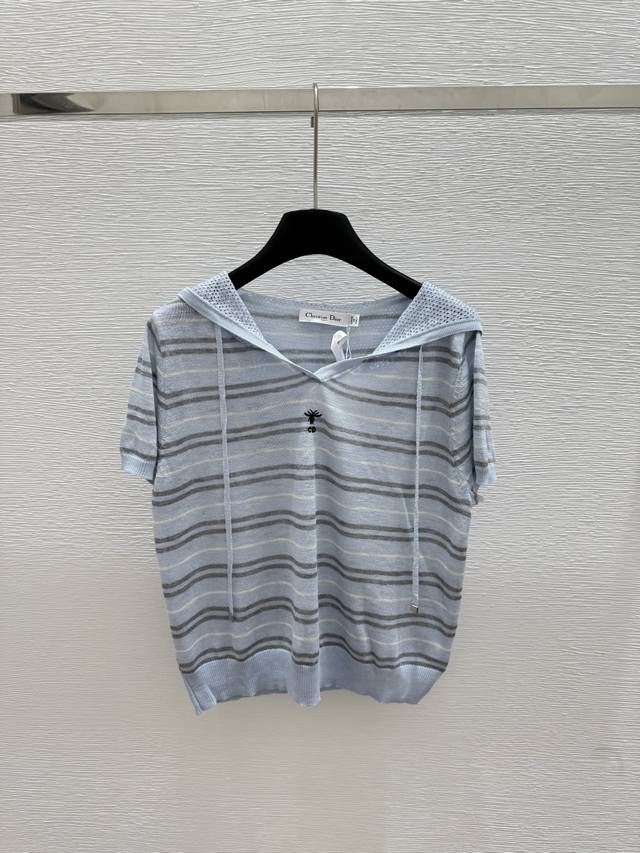 Chane*2025 new arrivals sequin striped knitted short-sleeved cardigan Customized