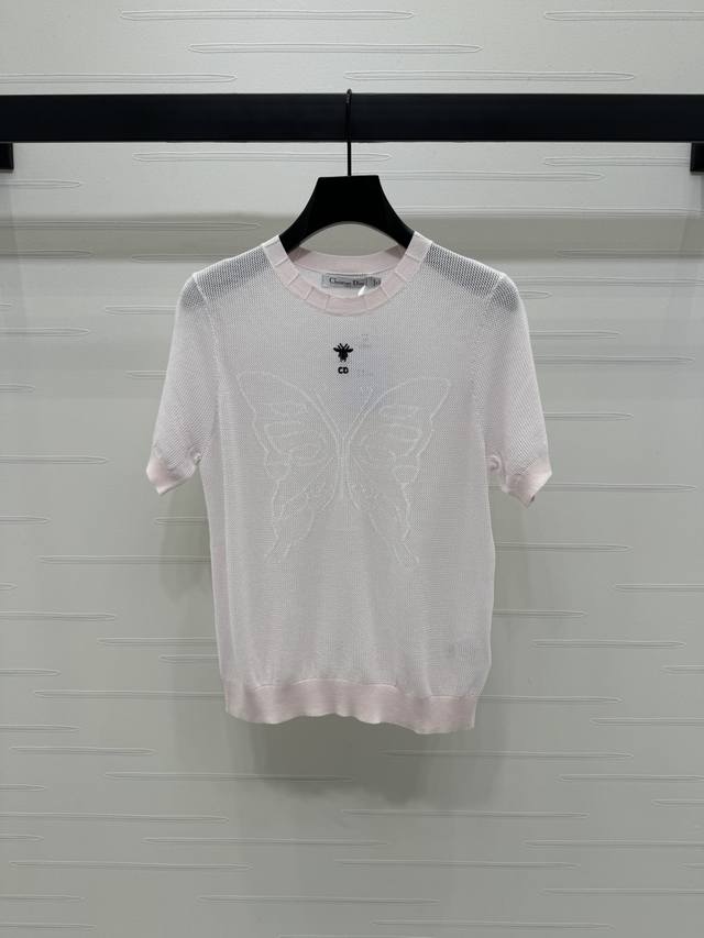 Warren Va's 2025 summer new bow-knit short-sleeved top, with a delicate bow-knot