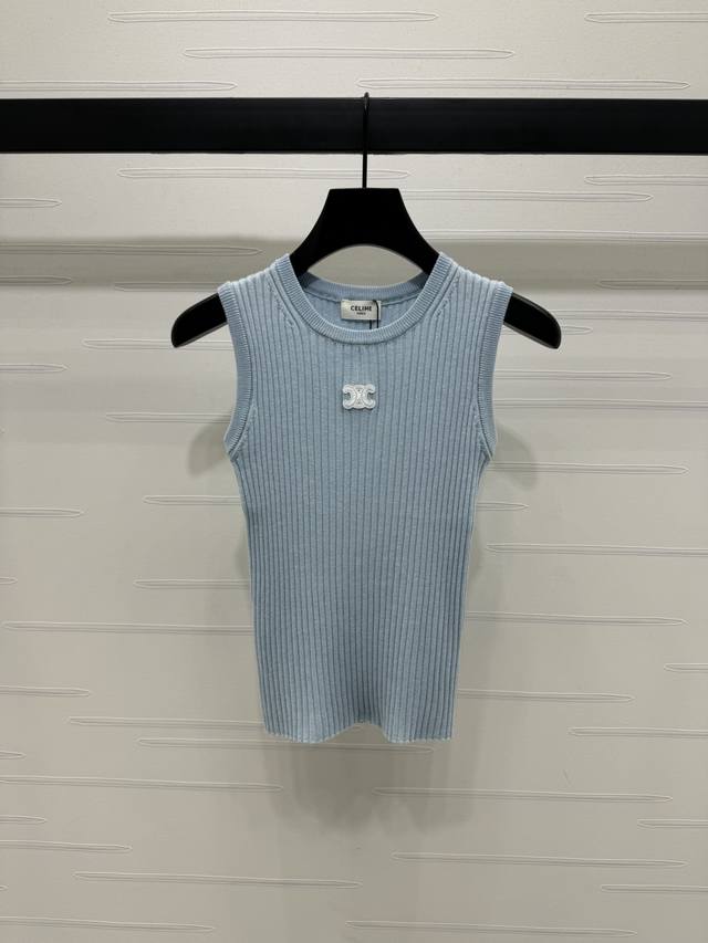 Miu Mi summer new round neck sequined knitted short sleeves, the fabric is light